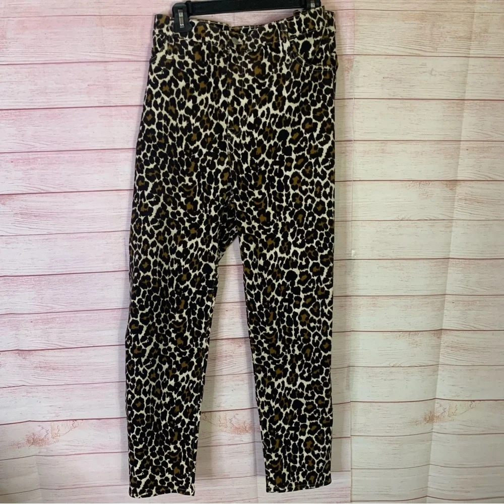 J. Crew 13” Rise Animal Print Corduroy Pands‎ Size 35